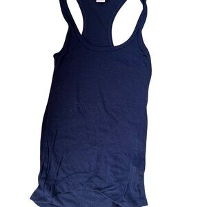 MAKE + MODEL navy blue racer back tank top Women M